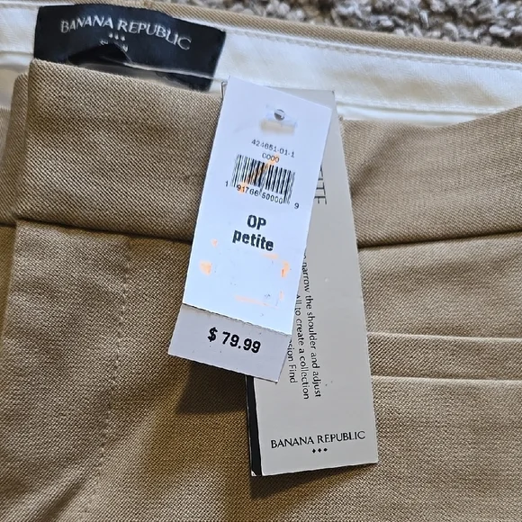 Banana Republic Tan and White Slim-Fit Trousers - Picture 3 of 6